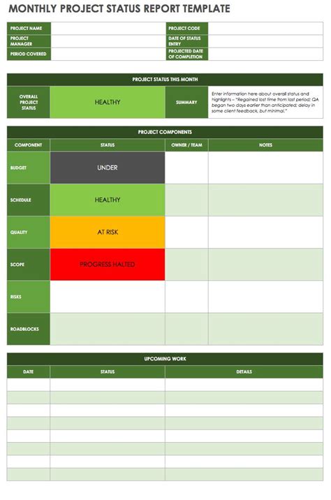 Project Status Report Template Excel Download Filetype Xls | Best ...