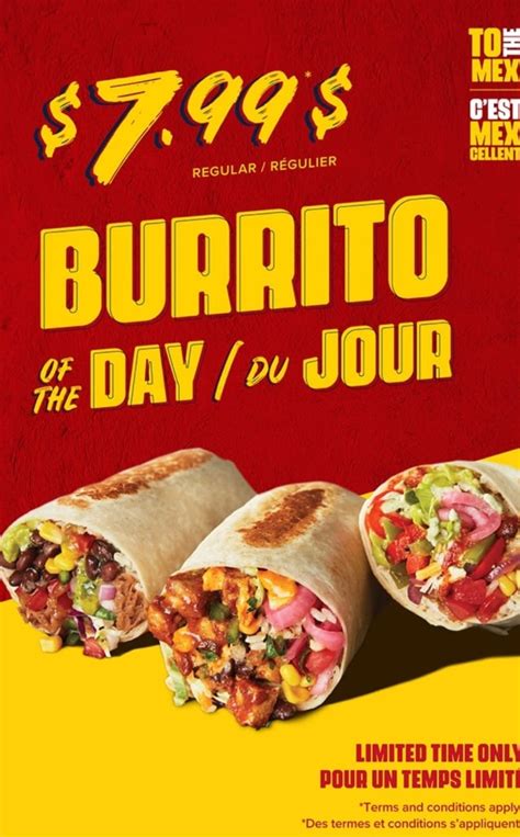 Quesada Burrito Of The Day Specials Meal Deals Now