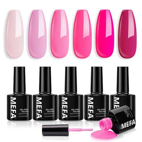 MEFA Gel Nail Polish Set 6 Colors Nude Pink Gel Polish Set Gel Polish Set Soak Off UV Gel White