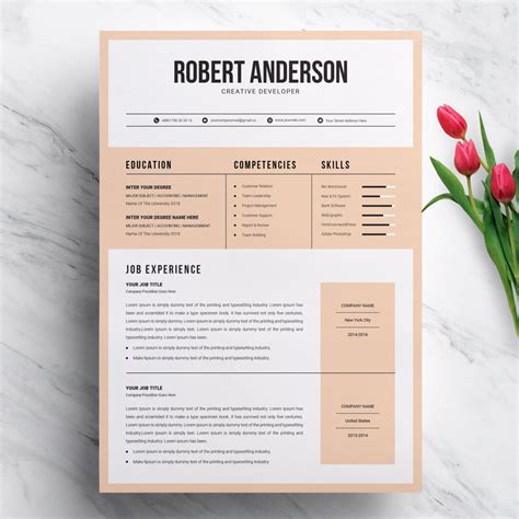 Modern Creative Resume Template for MS Word Format | CV, Minimalist CV ...