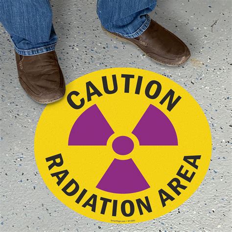 Caution Radiation Area Adhesive Floor Sign