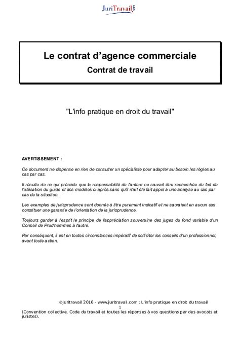 Contrat D Agent Commercial Onetexto