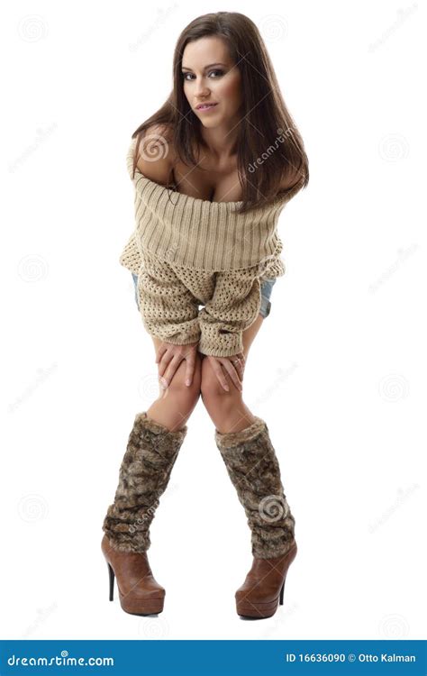 Brunette Woman Smiling On White Background Stock Photo Image Of Modern Braces