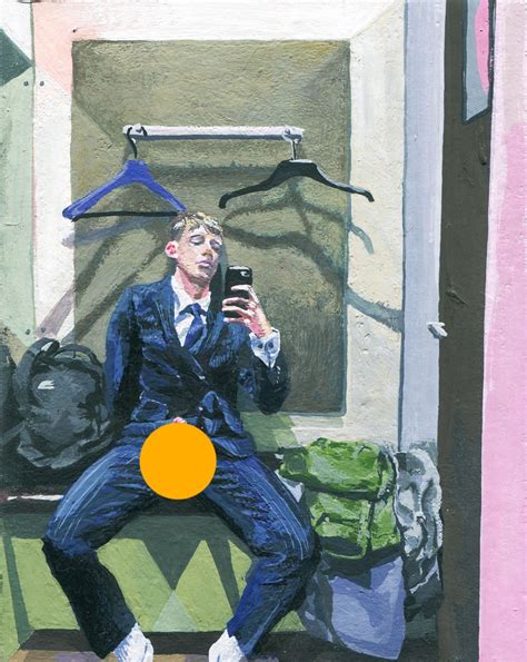 Josef Changing Room Selfie Fine Art Print Of My Gouache Painting Gay