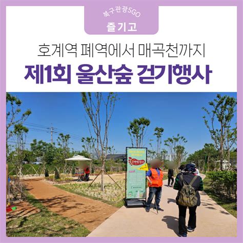 울산 북구 제1회 울산숲 걷기행사 호계역 폐역에서 매곡천까지 울산광역시 북구 웰로