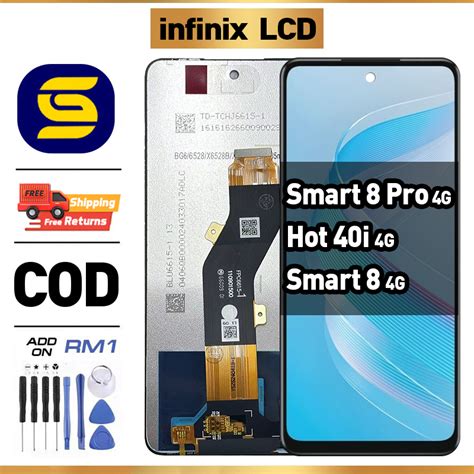 LCD INFINIX Smart 8 4G X6525 8 Pro 4G X6525B Hot 40i 4G X6528B Compatible For Glass Original
