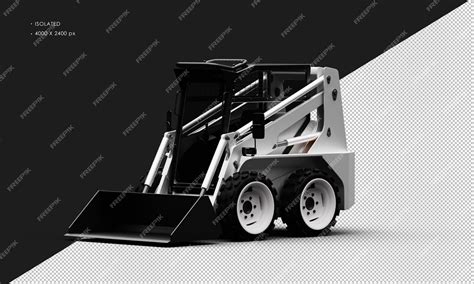 Premium Psd Isolated Realistic Metal Titanium Shiny White Skid Steer
