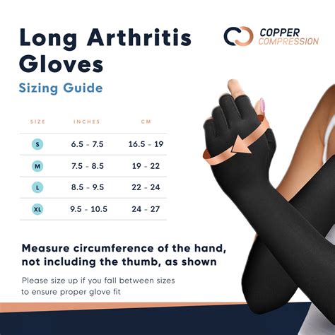 Copper-Infused Long Arthritis Gloves for Pain - Custom Size Fit ...