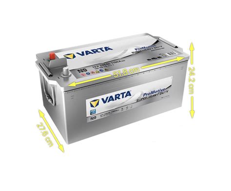 BATTERIA TRATTORE CAMION 225 AH 1150 A 12V VARTA N9 SX PROMOTIVE SUPER ...