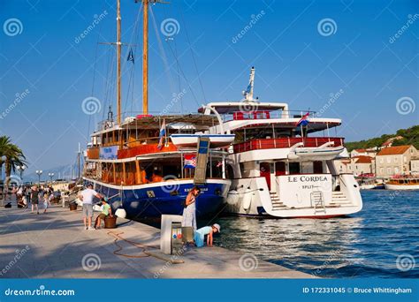 Cruise Boats Docked In Split Harbour Croatia Editorial Image Image
