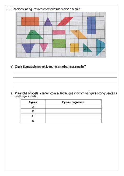 Atividades Com Figuras Geométricas Planas 1 Ano Fundamental