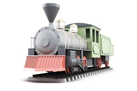 Modelo 3D Da Locomotiva De Vapor Velha Ilustração Stock Ilustração de