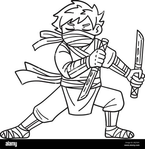 ninja colouring  page