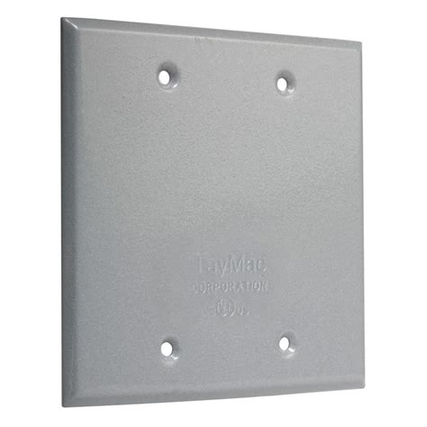 Hubbell Taymac 2 Gang Square Metal Weatherproof Electrical Box Cover At