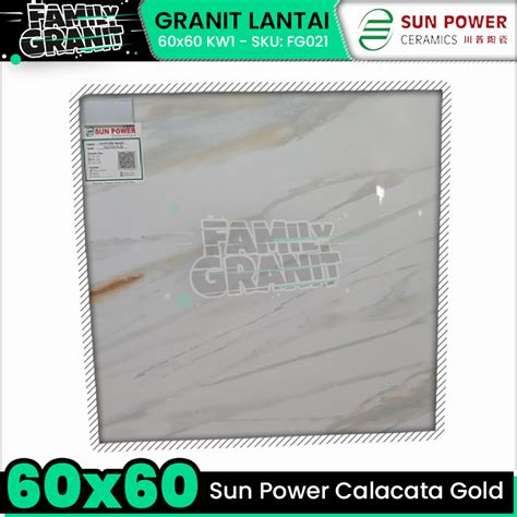 Jual Granit Lantai 60x60 Motif Marmer Sun Power Calacata Gold Glossy