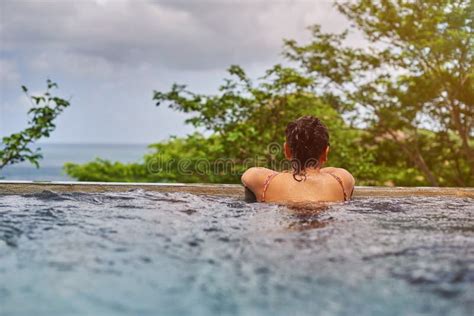 Latina Girl In Pool Stock Photo Image Of Luxury Beautiful