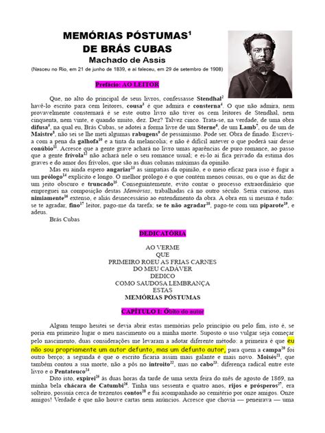 Memórias Póstumas Significado - Memórias Póstumas de Brás Cubas | PDF | Poesia | Clássicos