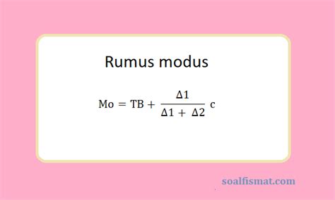 Contoh Soal Modus Dan Penyelesaiannya