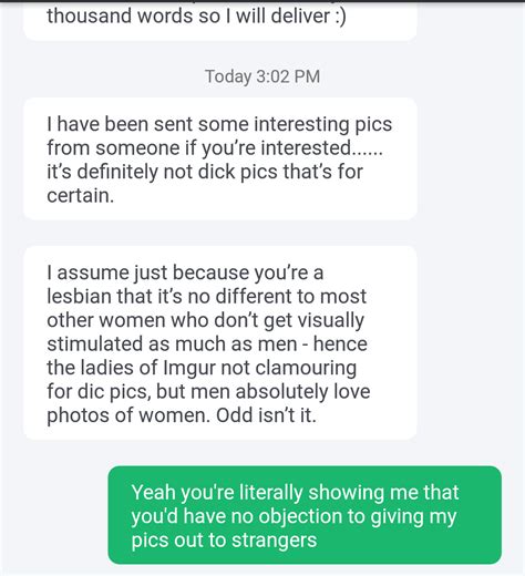 He Asked For Pictures And I Told Him I Was A Lesbian R CreepyPMs