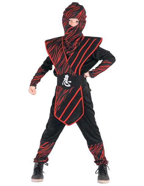 Costume Ninja Nero E Rosso Bambino Costumi Bambini E Vestiti Di