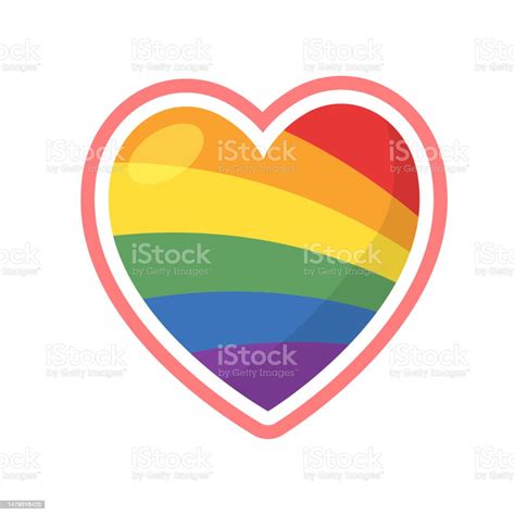 Lgbt Pride Heart Rainbow Flag Love Symbol Diversity And Freedom Flat