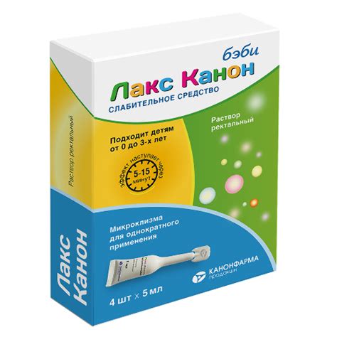Лакс канон 4 шт. микроклизма раствор ректальный 5 мл/для детей 0 до 3 ...