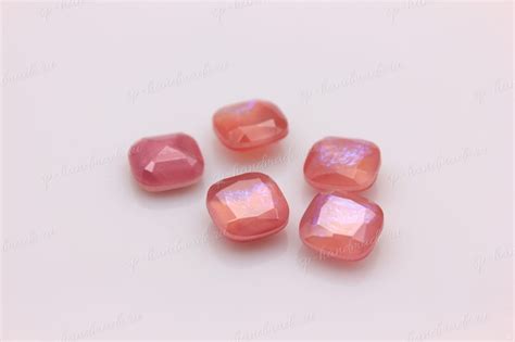 Купить Скругленый квадрат ягодный 10 mm 1 шт (Чехия) ручная работа с ...