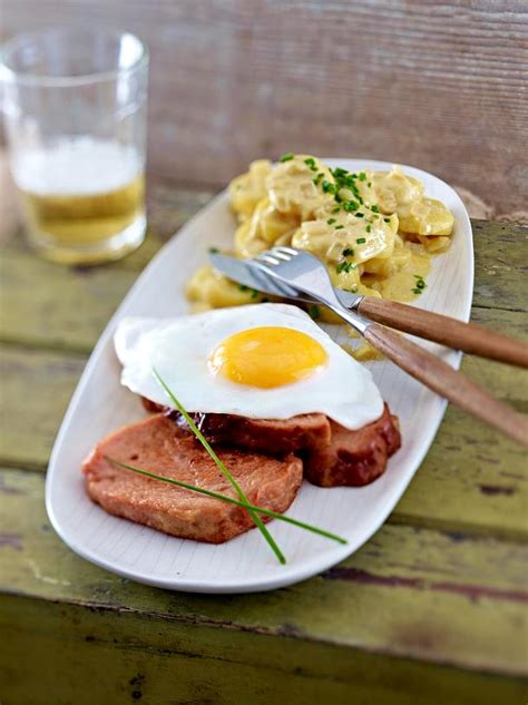 Leberk Se Mit Kartoffelsalat Und Spiegelei Rezept Lecker