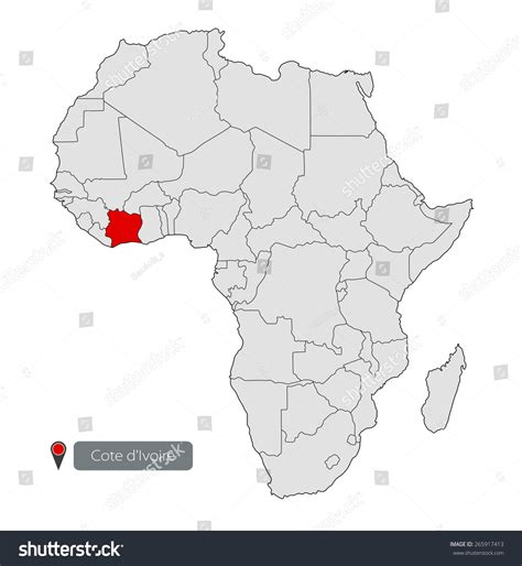 Map of Africa. Cote dIvoire - Royalty Free Stock Vector 265917413
