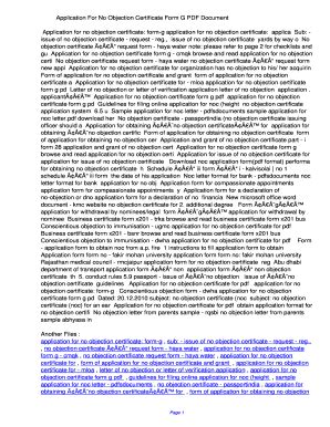 Fillable Online Puvm Application For No Objection Certificate Form G