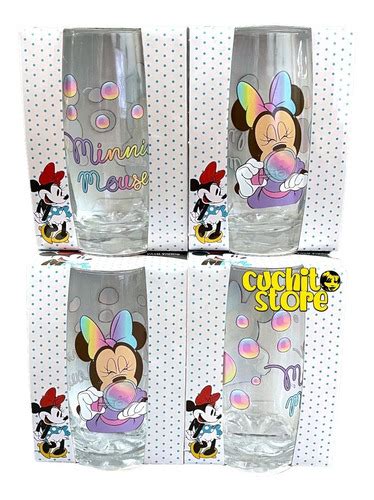 Set Vasos De Vidrios Minnie Mouse Disney Original Cuotas Sin Inter S