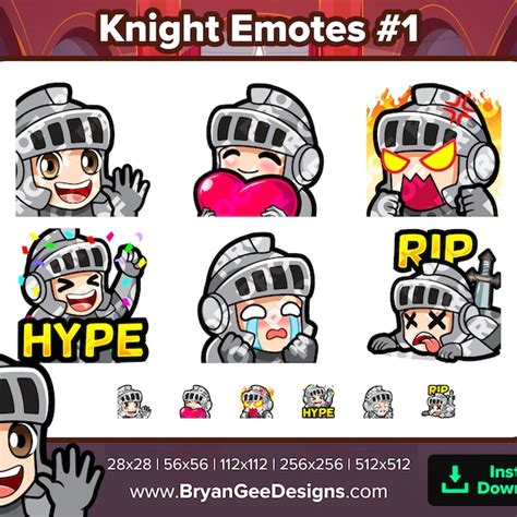 Knight Twitch Emotes Etsy