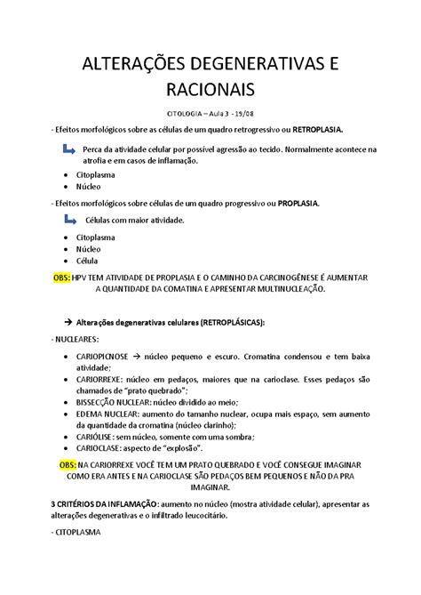 Alteracoes Citologicas Reacionais Inespecificas