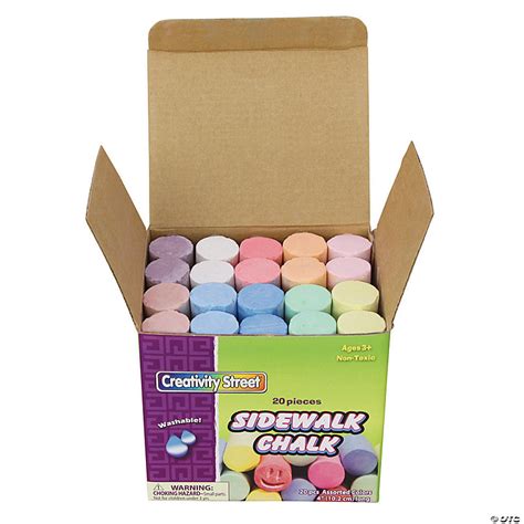 Bright Colors Sidewalk Chalk Assortment 20 Pc Oriental Trading