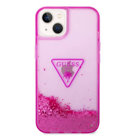 Futrola Guess Liquid Glitter Triangle Hard Za Iphone Translucent Fuschia