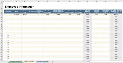 Excel Worksheet Functions Payroll Calculations Tax Calculation