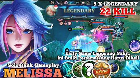 Solo Rank 22 KILL 5 X LEGENDARY Melissa Gameplay Build Melissa Top 1