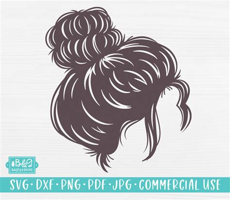 Messy Bun Svg Hairdresser Svg Cut File For Cricut Or Etsy Uk