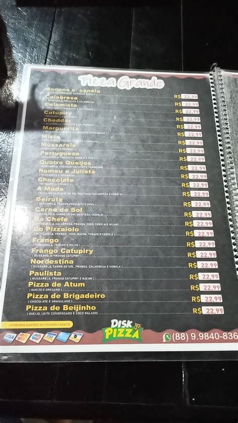 Menu at Disk pizza restaurant Vitória da Conquista R Salgado Filho