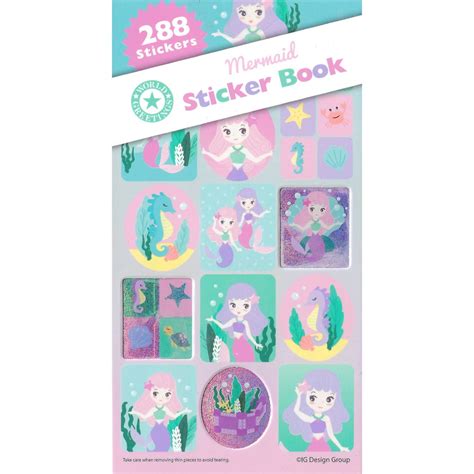 Magical Mermaid Sticker Book 12 Sheets Mermaids Girls Birthday