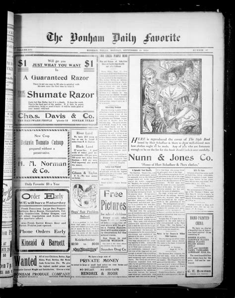 The Bonham Daily Favorite (Bonham, Tex.), Vol. 12, No. 47, Ed. 1 Monday ...