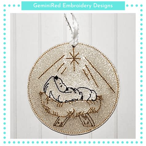 Baby Jesus Ornament 4×4 Geminired Embroidery Designs