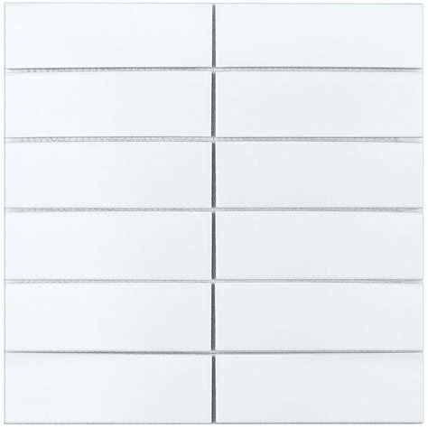 Керамическая мозаика Brick & Metro White Matt 47x147 Starmosaic белая ...