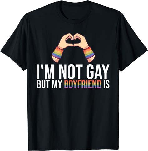 Im Not Gay But My Boyfriend Is Couple Pride Month Lgbtq T Shirt Walmart