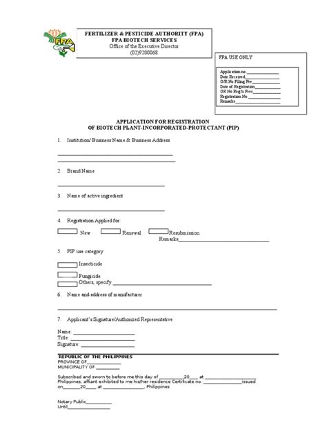Application Form Pip Regsn Pdf Finance And Money Management