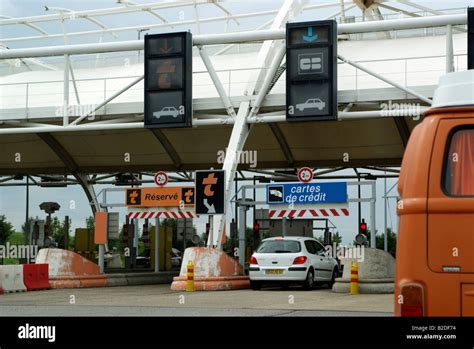 French Motorway Toll Station On The A16 Autoroute Northern France