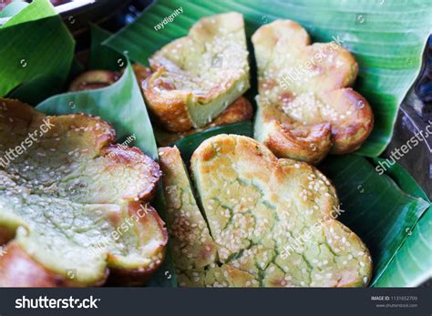 Kuih Bakar Baked Pandan Kuih Or Kuih Bingka Royalty Free Stock