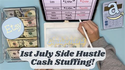 July Week 1 Side Hustle Cash Envelope Stuffing Etsy Paycheck