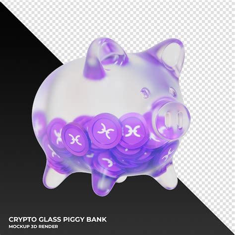 Premium Psd Holo Hot Glass Piggy Bank With Crypto Coins D Illustration