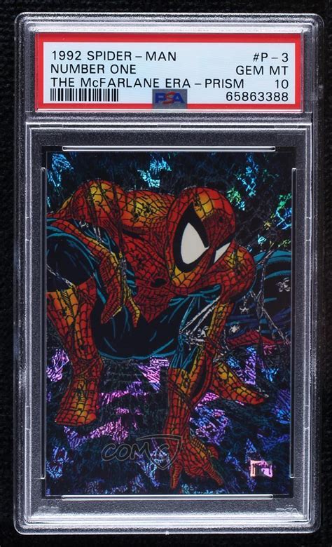 1992 Marvel The McFarlane Era Prisms SpiderMan Number One P3 PSA 10 GEM